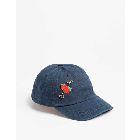 Gorra Con Pines En Caja Regalable Azul Gastado