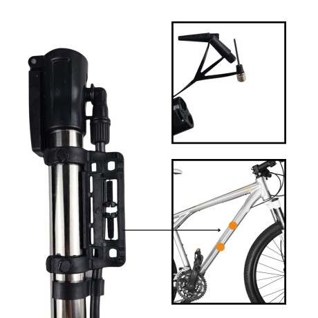 Inflador Manual Bici Pelotas Inflables con Picos Plateado