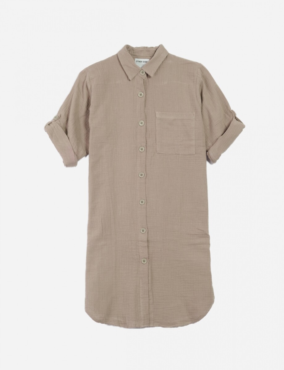 Camisa mangas 3/4 - Beige 