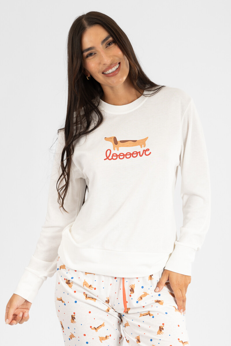 Pijama love dog Beige