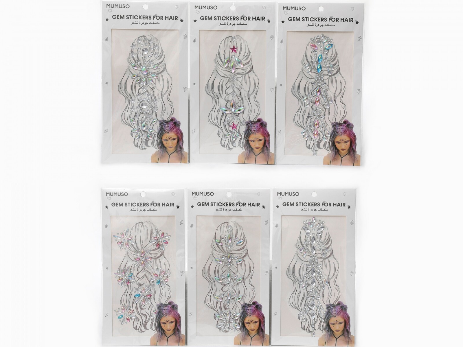 PEGATINAS DE GEMAS PARA EL CABELLO 