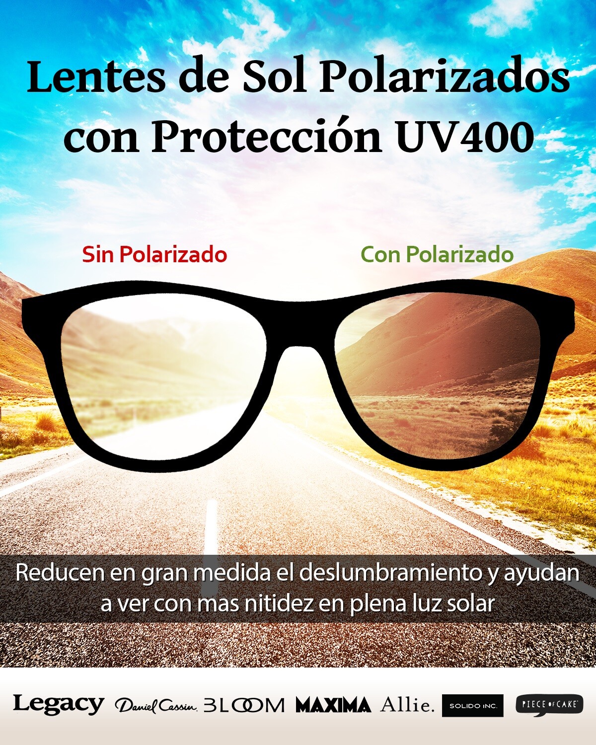 Lentes de sol polarizados UV400