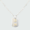 Medalla y cadena MOON con trenza y letras de oro amarillo 18k Medalla y cadena MOON con trenza y letras de oro amarillo 18k