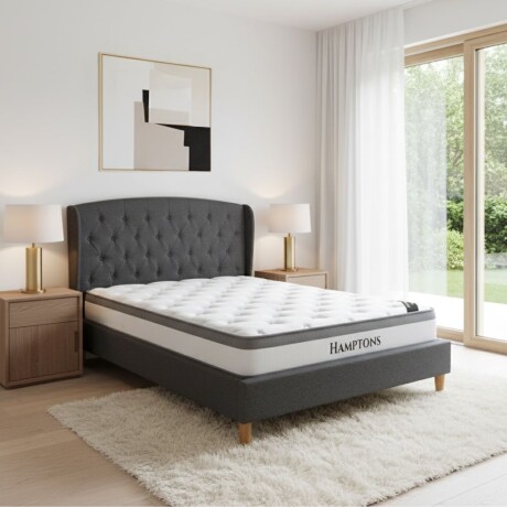 Sommier plaza y media Hamptons Hybrid Rhodium con respaldo Sommier plaza y media Hamptons Hybrid Rhodium con respaldo