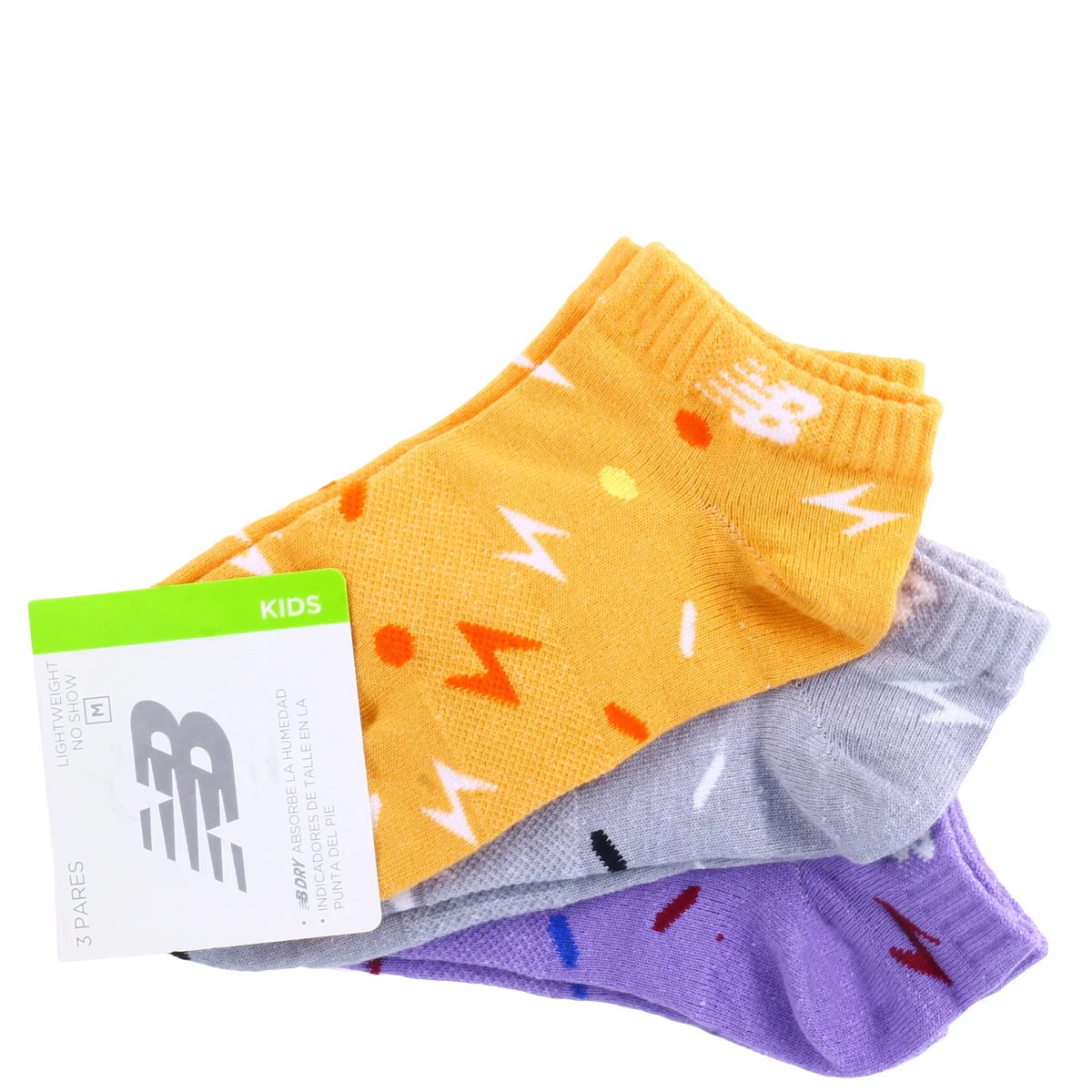 Medias de Niños New Balance X3 Show Kids - Anaranjado - Gris - Violeta 