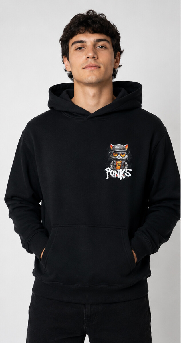 BUZO OXX 7145 GATO PUNKS - NEGRO 