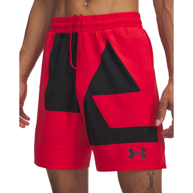 UA M Zone 7" Wvn Short Grphc-RED RED-600