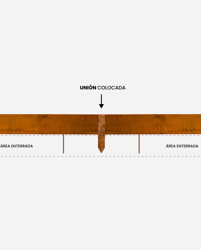 Union para Flejes Altura 40cm - Modelos: *30cm *20cm Acero corten
