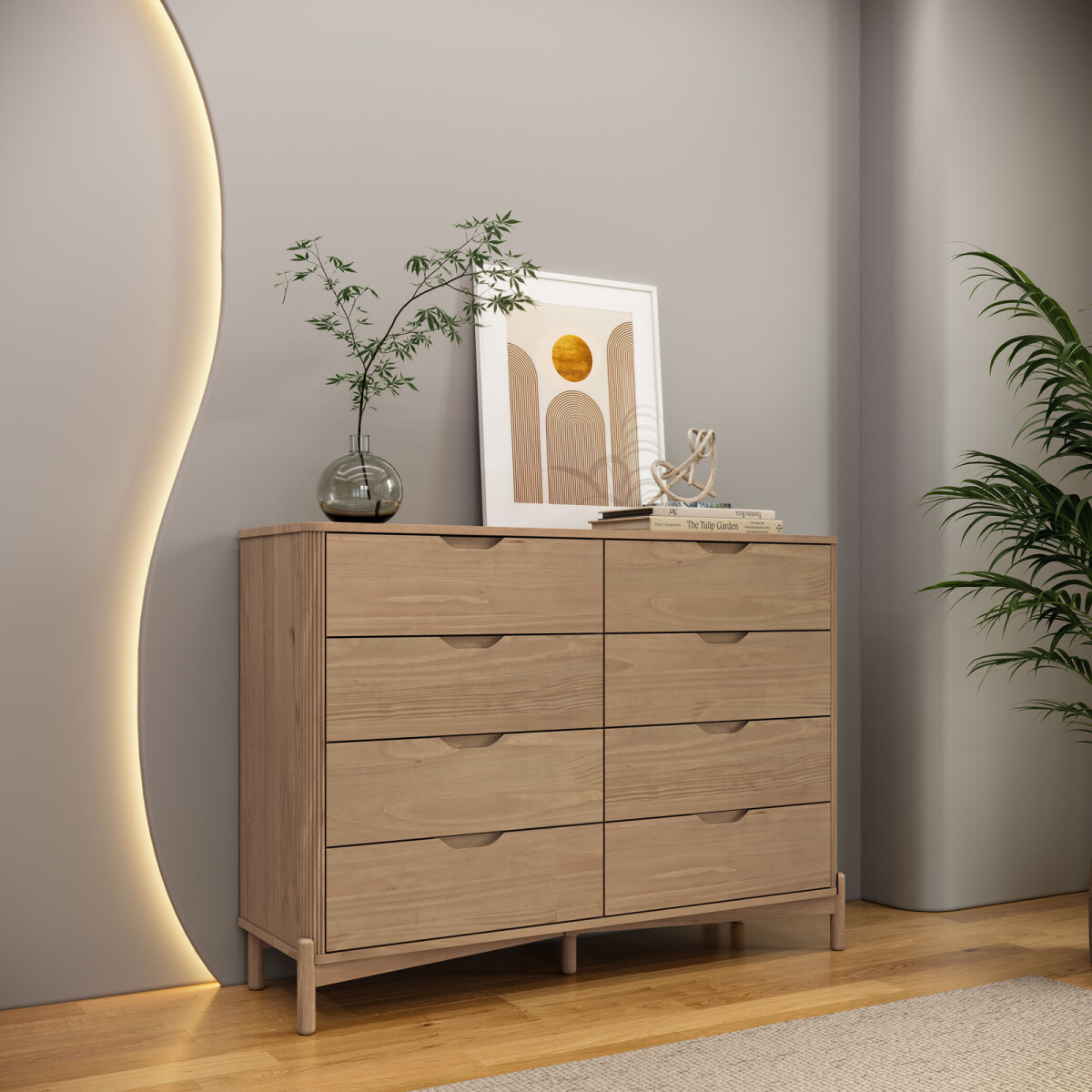 CÓMODA NEST - MADERA 8 CAJONES 