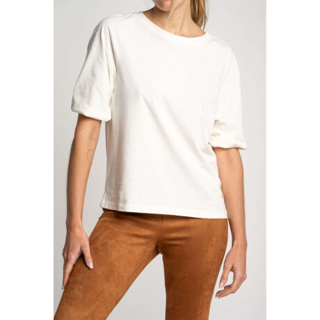 Remera Algodón Manga Globo Off White