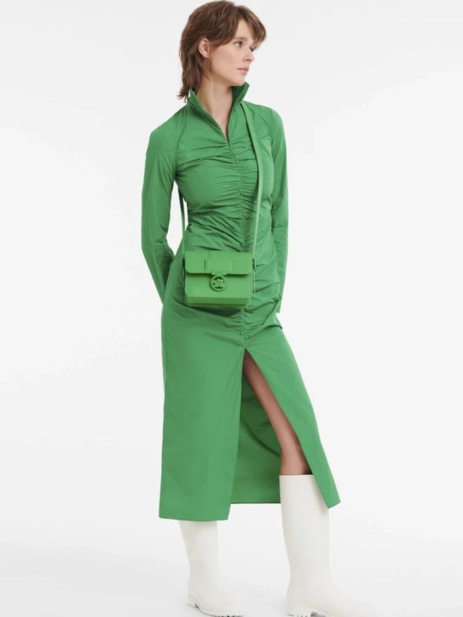 Longchamp -Cartera de cuero con solapa, Box-trot - Verde 