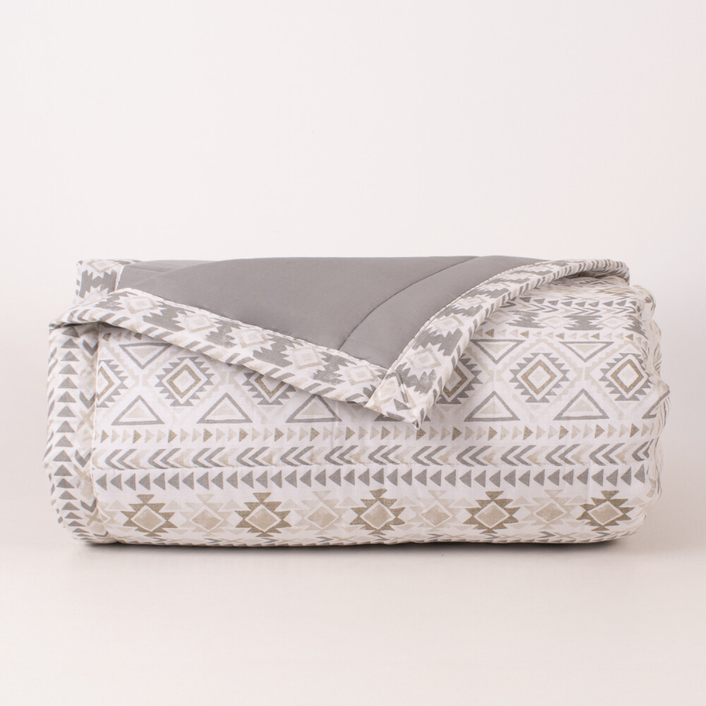 Edredón Colección Valdivia Tribal Gris Twin