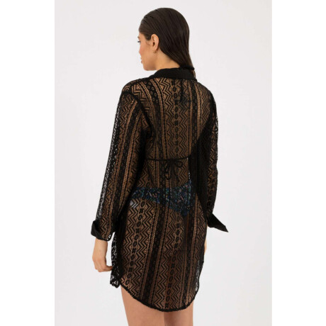 Camisola amaranta net midi Negro