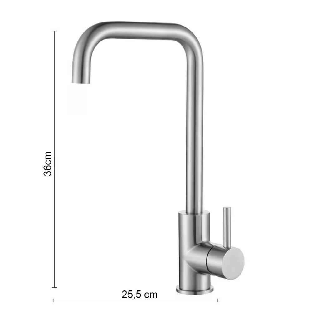 Grifería de cocina Monocomando de mesada Pico Recto Gris Satinado Grifería De Cocina Monocomando De Mesada Pico Recto Gris Satinado