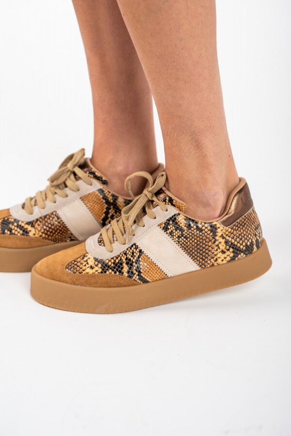 Zapatilla Combinada Snake Marrón