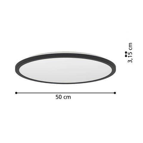 Plafón negro IP44 LED 16,8W 3 tonos Ø50cm ROVITO EG3616
