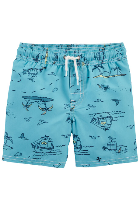 Short de baño con protección UPF 50+, diseño náutico Sin color