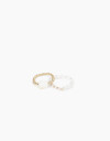 Sets Anillos Con Dijes Set De Anillos Flexibles Con Beads - Dorado