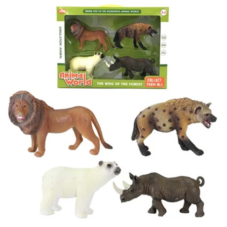 Set Colección de Animales de la Selva 4 Figuras en Plástico Set Colección De Animales De La Selva 4 Figuras En Plástico