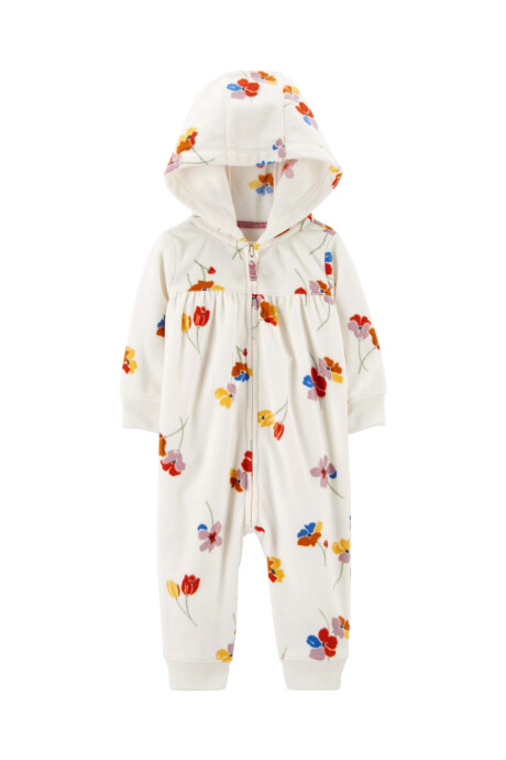 Mameluco de micropolar, diseño floral Sin color