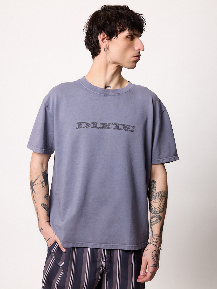 T-SHIRT M/C CARTAS DIXIE Azul Piedra