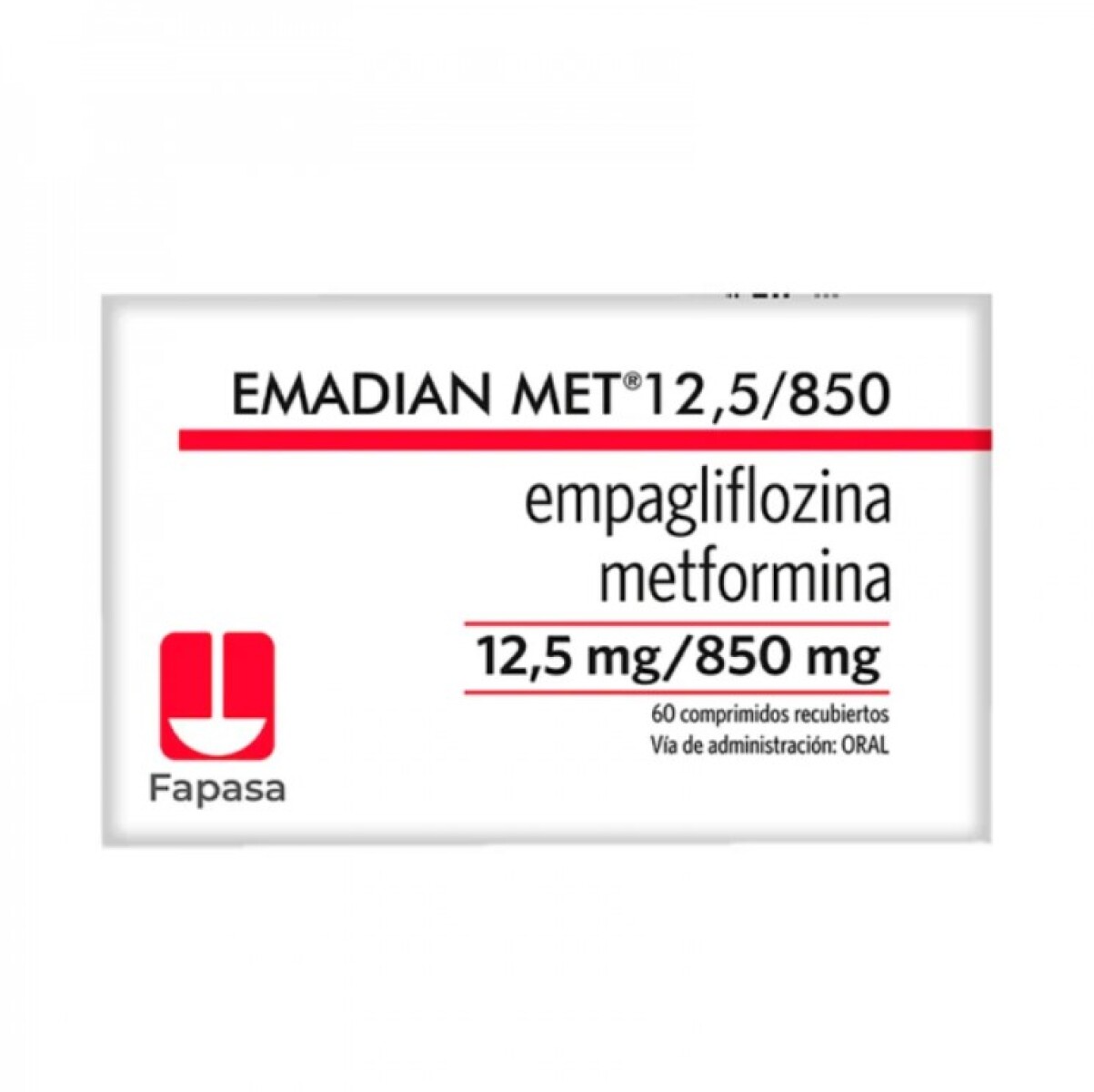 EMADIAN MET 12,5/850 MG CJ X 60 COMP REC 