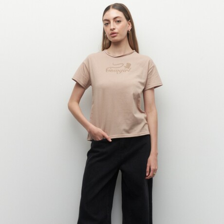 REMERA COWGIRL Beige