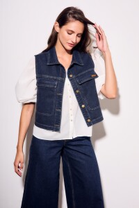 Chaleco Denim Bolsillos Jean