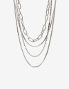 Collares Cortos Strass Set Collares Metal Y Strass - Plateado Rodio