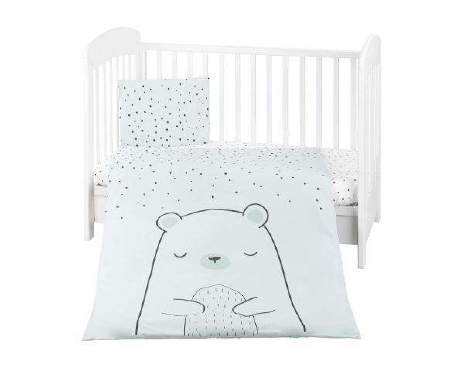 Set textil para cuna KIKKABOO 5pz bear - mint 