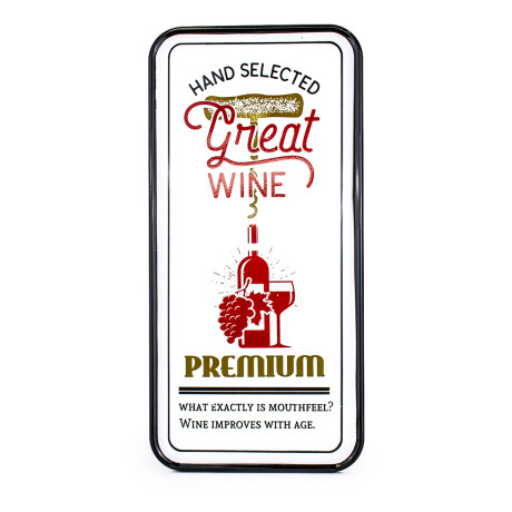 Chapa grande rectangular decorativa Great Wine