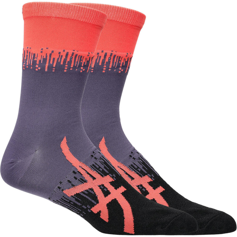 Medias Running Light Mesh Crew Unisex Greyish Purple/performance Bla