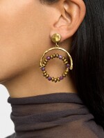Pendientes De Arco Con Aro violeta