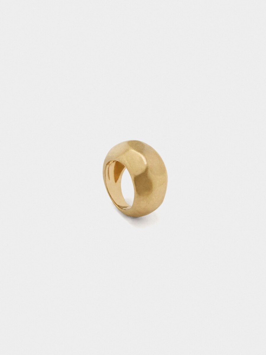 Anillo Redondeado Facetado dorado