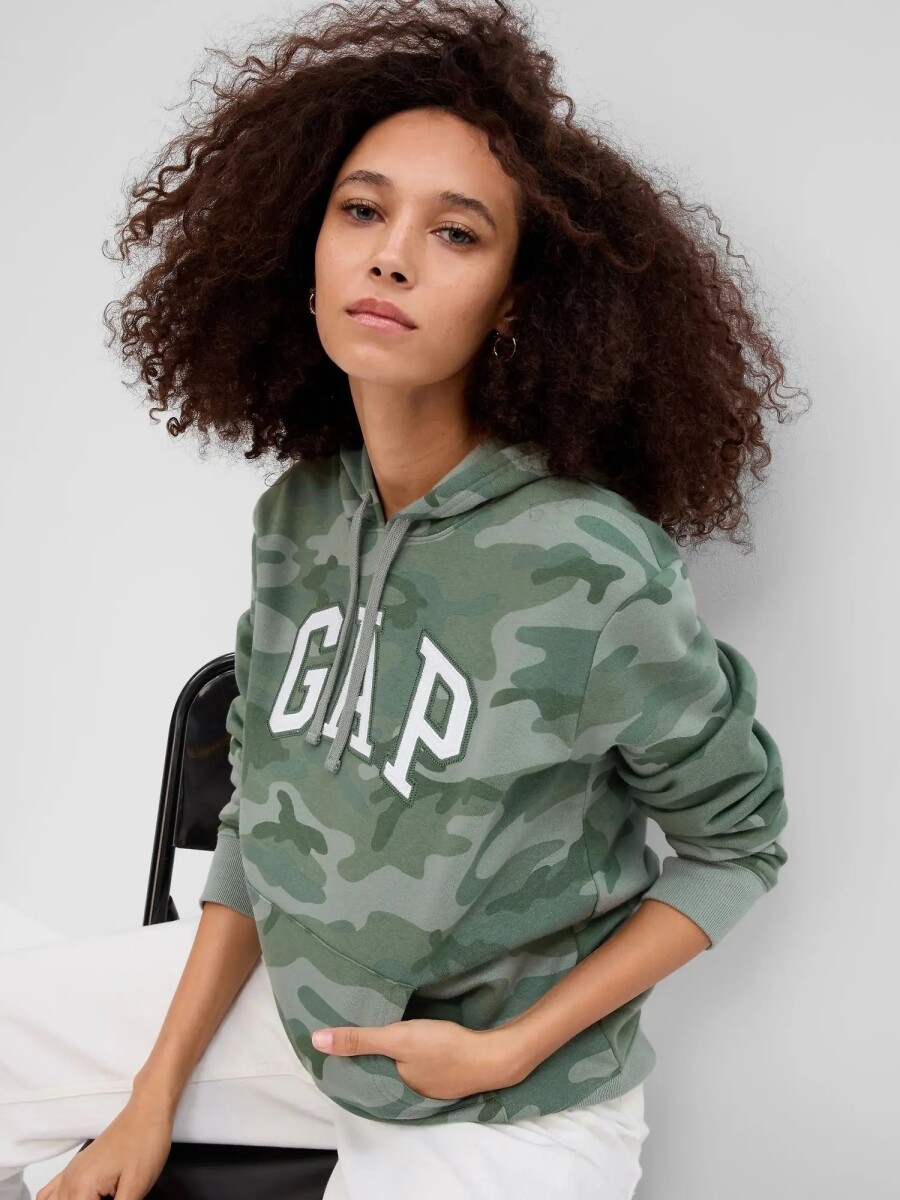 Buzo Canguro Logo Gap Mujer - Camo 