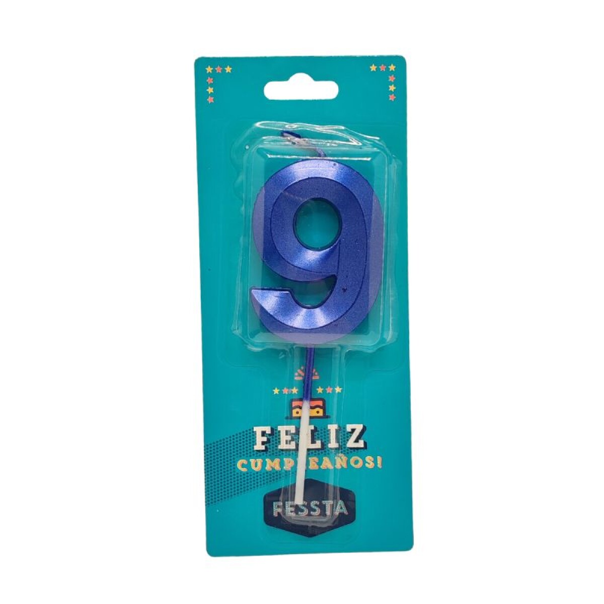 Vela Número 3D Grande Azul - NUEVE 