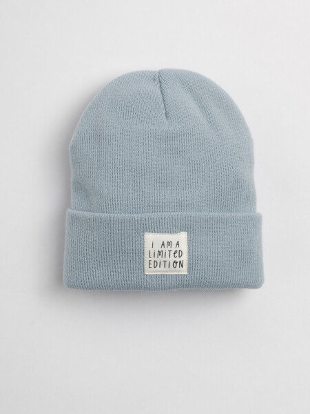 Gorro Punto Bordado Arcoiris Celeste