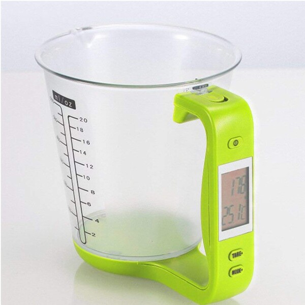 Taza Medidora Graduada 600ml + Balanza + Termometro 3 en 1 Variante Color Verde