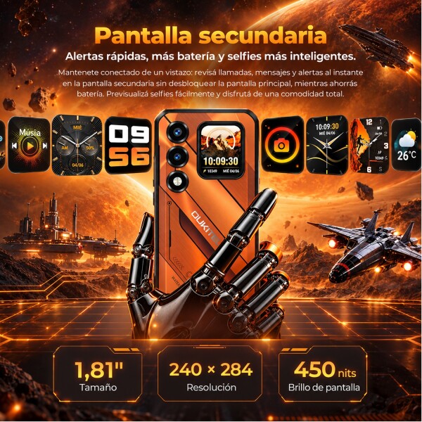Celular De Trabajo Oukitel Wp66 5g 36(12+24)gb 512gb 11000mah CEL OUKITEL WP66 5G 12/512GB NARANJA