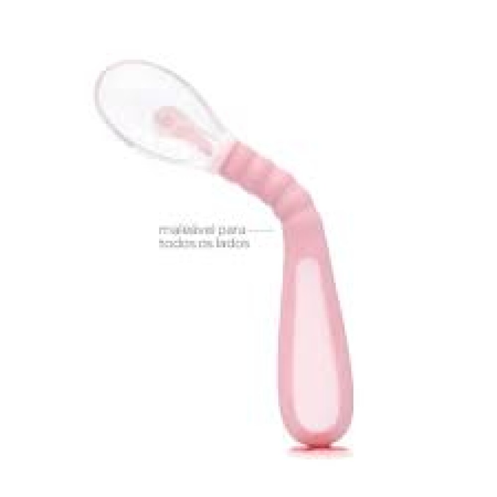 Cuchara flexible con ventosa BUBA rosa