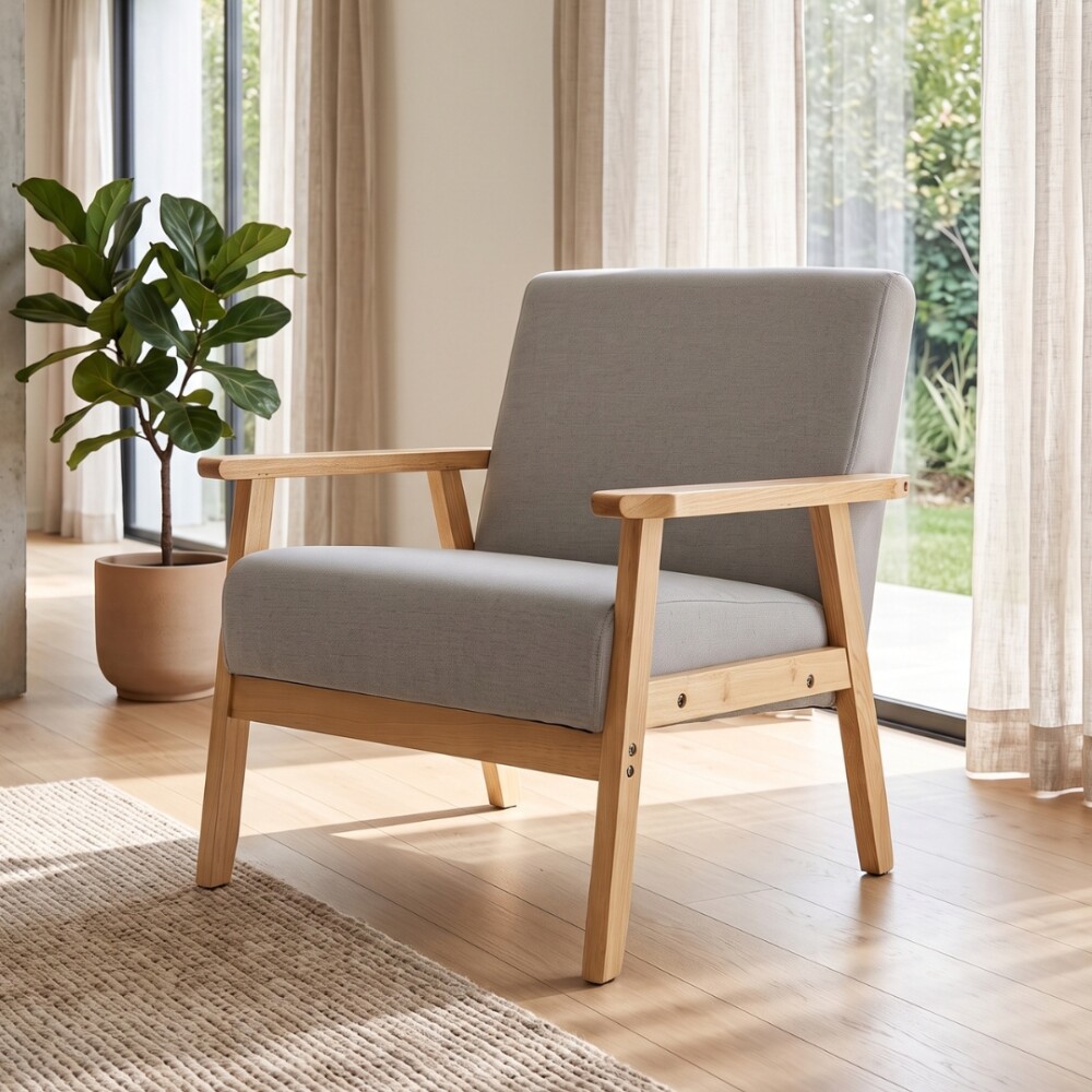 Butaca Poltrona Nórdica Madera natural - Lyon Butaca Poltrona Nórdica Madera natural - Lyon