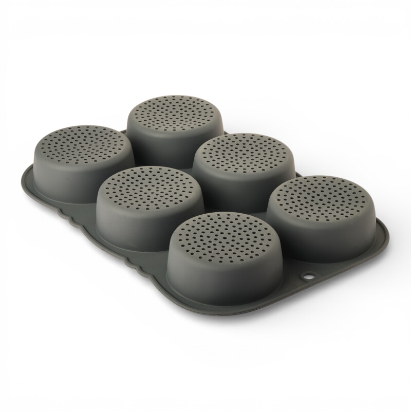 Molde Redondo de Pan de Hamburguesas Silicona Antiadherente 34.8×23.5cm Gris