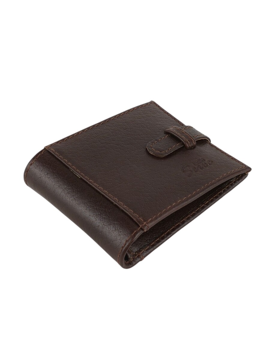 Billetera c/tapa lomo, lengüeta y volante - Marrón 