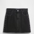 V-DENIM MINI STUD SKIRT BLACK WASH