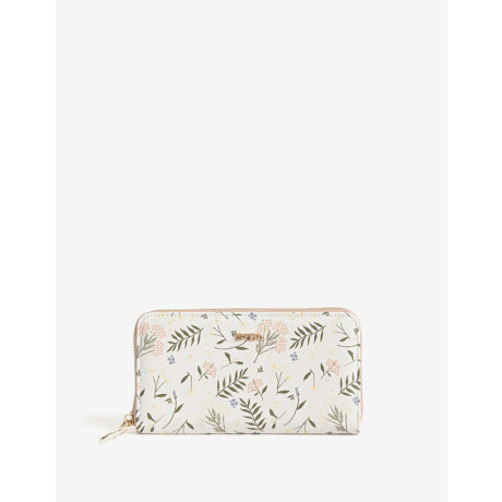 Billetera Fichero Negro Estampado flores
