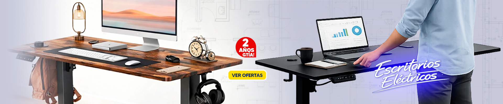 ¡Escritorios Eléctricos con 2 Años de Garantía Plus!