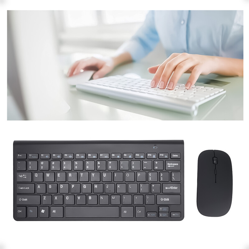 Combo de Teclado y Mouse Inalámbrico Slim Negro Combo de Teclado y Mouse Inalámbrico Slim Negro