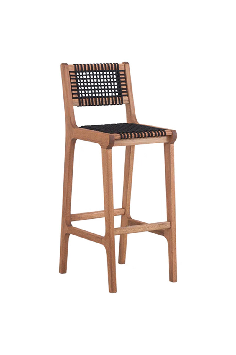 TRACO BANQUETA BANQUETA ALTA TRACO CUERDA NEGRA 40x46x106/75CM JATOBA