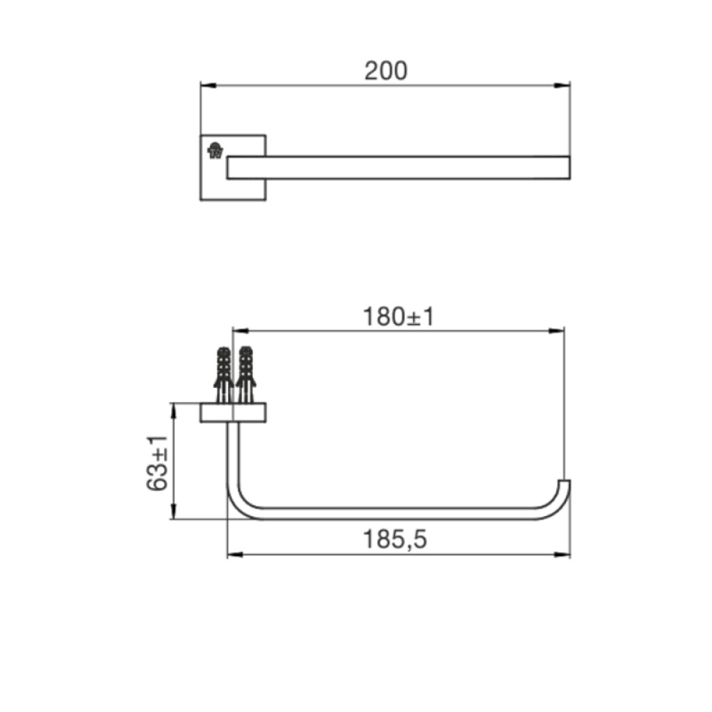 TOALLERO BARRAL CORTO SABINA Toallero Barral Corto Sabina