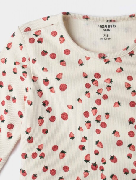 BLUSA MANGA LARGA INFANTIL CON ESTAMPADO BLANCO